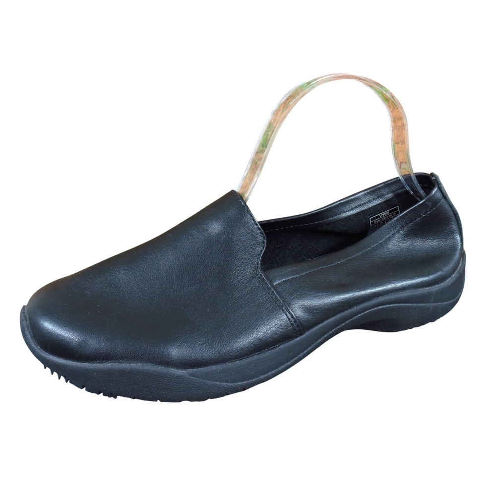 Shoes For Crews Lila Women Slip On Work Shoe Size 9 Food Service‎ Black Leather